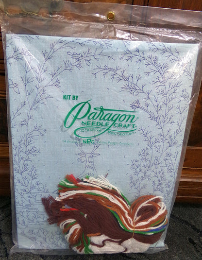 WOODLAND WATCH Whimsical Crewel Embroidery Kit, Paragon Needlecraft 0615, Winter Wonderland Nature Scene Stitchery, Polly Gottfried Design