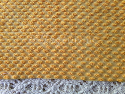 Nubby Oblong Citrus Orange Pops Vintage Chenille Fabric, 12" x 20" inch Piece, Retro 1960s, Ultra Lightweight