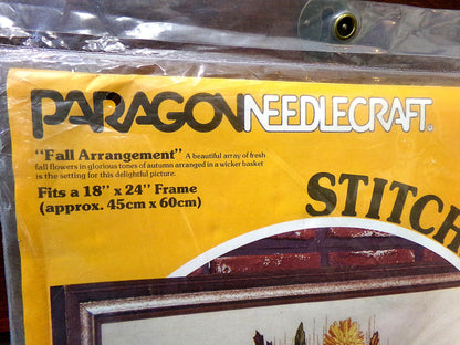 FALL ARRANGEMENT Vintage Floral Crewel Stitchery Kit, Boho Autumn Paragon 0810 Stitchery, Georgia Ball Design