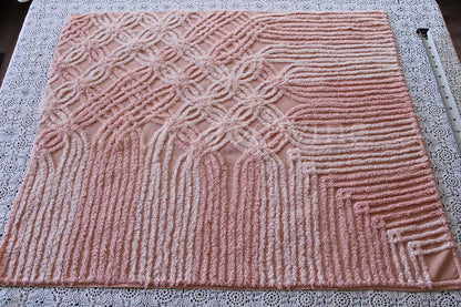 Blush Pink Nostalgia Vintage Chenille Quilt Fabric, 20" x 24" inch Piece, Pretty for Quilts & Pillows