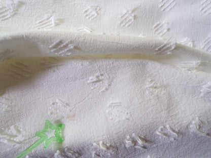 Diamond Dot Chenille Fabric, 19" x 28" inch vintage style piece, simple modern pattern for quilts & crafting
