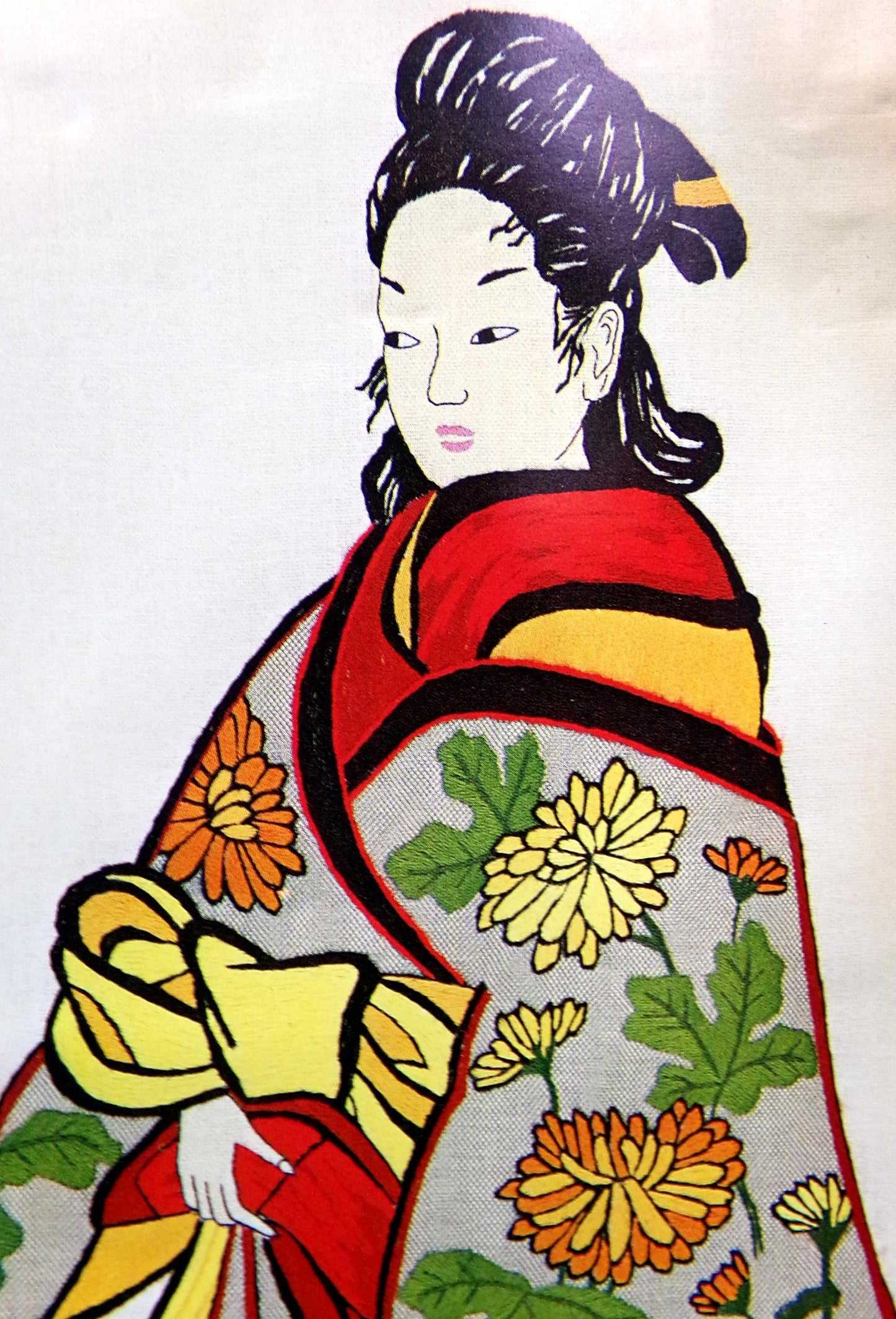 MADAM BUTTERFLY Crewel Embroidery Kit, Rare Vintage Paragon Stitchery 0115, Wall Hanging, Joyce Levitt Design