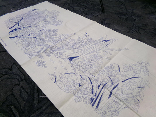 CANVAS ONLY Forest Reborn Vintage Paragon Crewel Embroidery Hippie Wall Hanging Design #0310, by Georgia Ball - NO thread or instructions