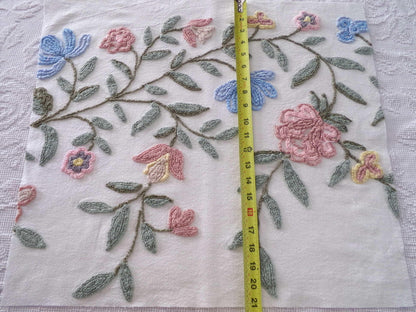 Heirloom Floral Vintage Chenille Fabric, 20" x 22" Piece, Lovely for Handmade Quilts, Pillows & Small Craft Projects