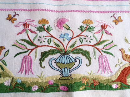 Jacobean 1773 Vintage Linen Sampler, Cooper Hewitt Museum, 0860 Paragon Stitchery, Hand Embroidered, Completed