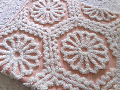 Lovely Fabric from Vintage Chenille Bedspread, 26" x 19" inch Piece, Shabby Sweet in DIY Pillows & Quilts