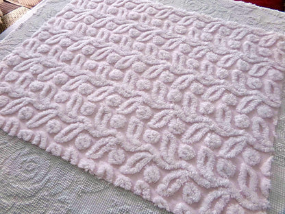 Pink Ivy Berry Vintage Chenille Fabric, Sewing Material for quilts, pillows & crafts, 18" x 24" inch Piece