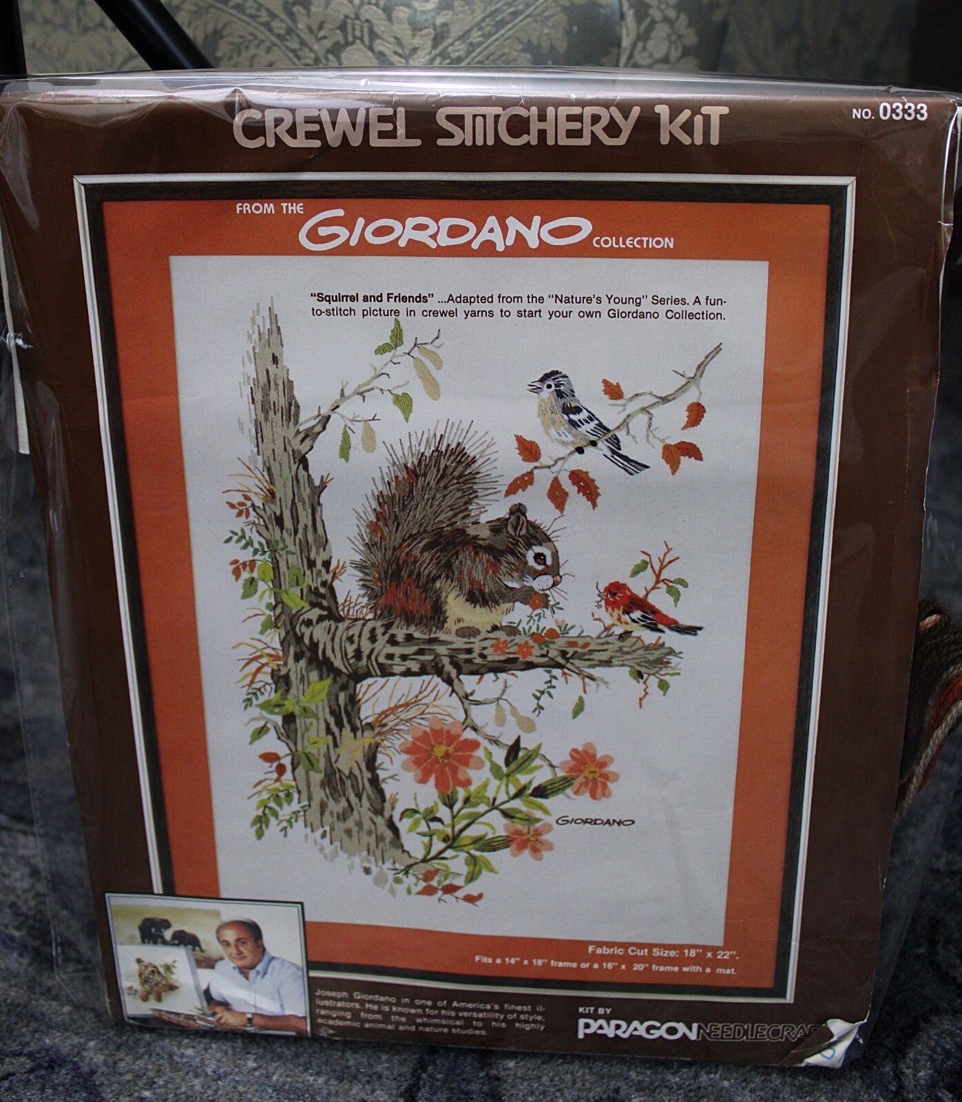 SQUIRREL and FRIENDS Vtg Crewel Embroidery Kit Paragon Stitchery 0333 Giordano