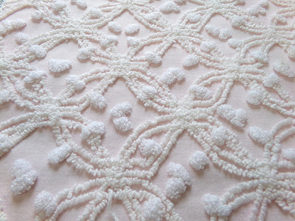 Vintage Chenille Fabric Bundle in Pink & Aqua, 2 Pieces 12" x 18" each | Easy Stash Builder for Fiber Arts, Quilting