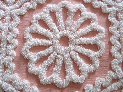 Lovely Fabric from Vintage Chenille Bedspread, 26" x 19" inch Piece, Shabby Sweet in DIY Pillows & Quilts