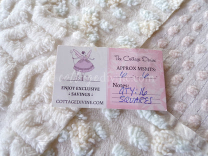 Dreamy Creamy 6" Chenille Quilt Squares, Rotary Cut from Vintage Chenille Bedspread Fabric, 16 Blocks, 6" x 6" inch, Neutral Creams