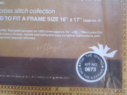 The Season's Sampler Vintage Paragon Cross Stitch Embroidery Kit # 0673