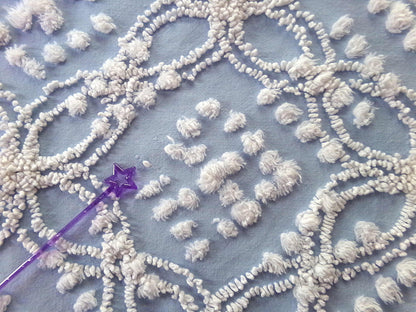Beach Chic Blue & White Vintage Chenille Quilt Fabric, 23" x 26" Piece, 100% Cotton Classic Design