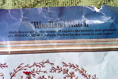 Whimsical WOODLAND WATCH Nature Crewel Stitchery Kit, Winter Wonderland, Vintage 0615 Paragon Needlecraft Embroidery by Polly Gottfried