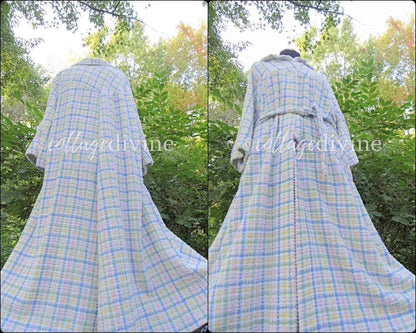 Grandma's Cozy Chenille Housecoat PLAID Vintage Chenille Robe 1960s Style Bathrobe, S/M