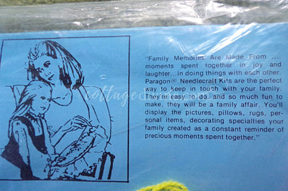 Christmas Primitive Crewel Stitchery Kit, Vintage Paragon Embroidery 6732, Country Village Winter Scene, Adele Veres