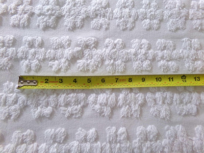 Cute Chenille Fabric Shabby Daisy Print, vintage style versatile white sewing material, 18" x 26" inches
