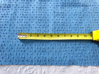 baby raindrops vintage woven chenille fabric, tiny marbleized raised blue dots, great texturized sewing material, 20" x 24" cut piece