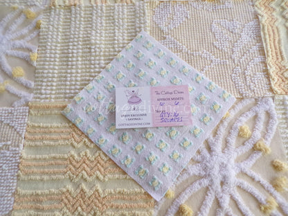 Lightning Strike Chenille Quilt Squares Set from Vintage Bedspread Fabric, 16 Blocks, 6" x 6" inch & Bonus Square
