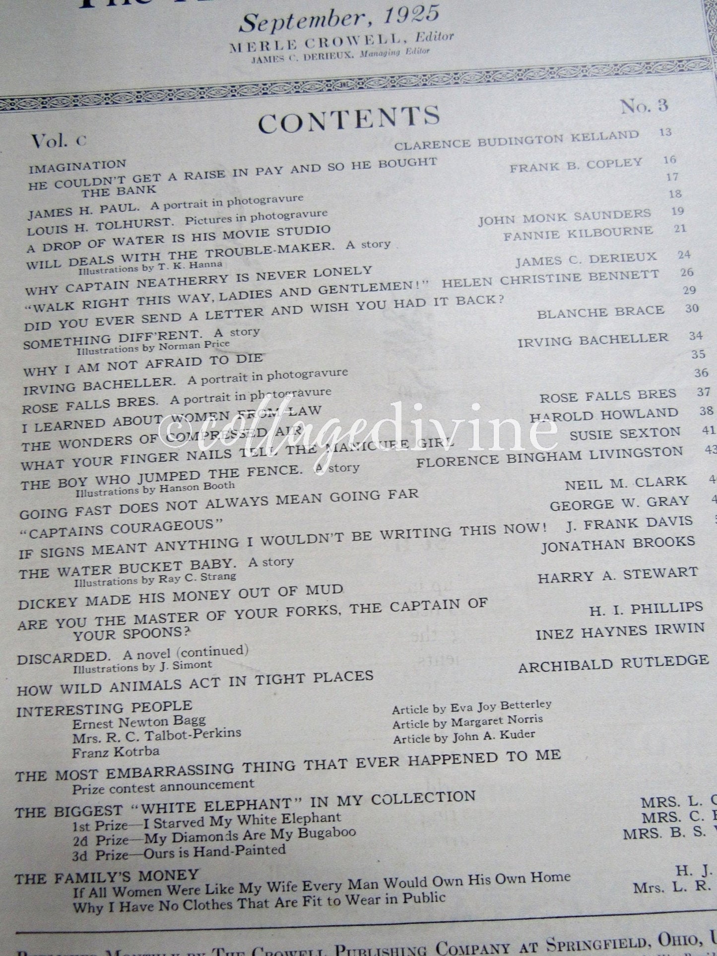 The American Magazine, Antique September 1925 Issue, Vintage Advertising History, Clarence Budington Kelland