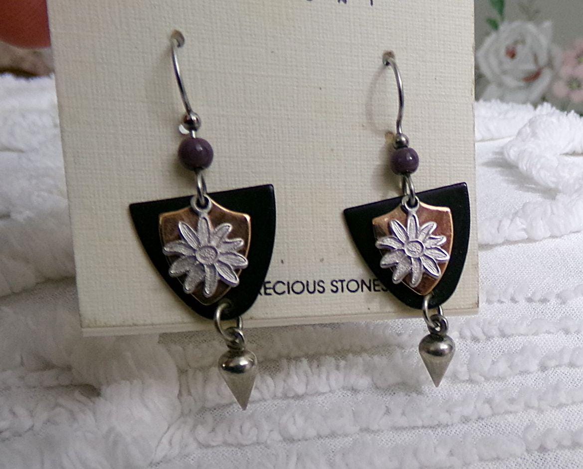 Vintage Silver Forest Earrings Lot of 2 Pierced Dangle Boho Style Jewelry