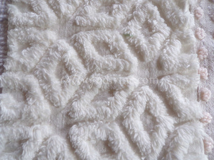 Dreamy Creamy 6" Chenille Quilt Squares, Rotary Cut from Vintage Chenille Bedspread Fabric, 16 Blocks, 6" x 6" inch, Neutral Creams