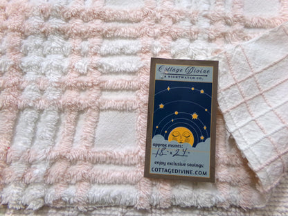 snuggly vintage chenille fabric, summery cottage plaid pattern, 18" x 24" cut piece