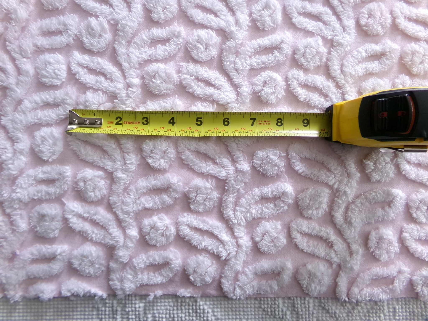Pink Ivy Berry Vintage Chenille Fabric, Sewing Material for quilts, pillows & crafts, 18" x 24" inch Piece