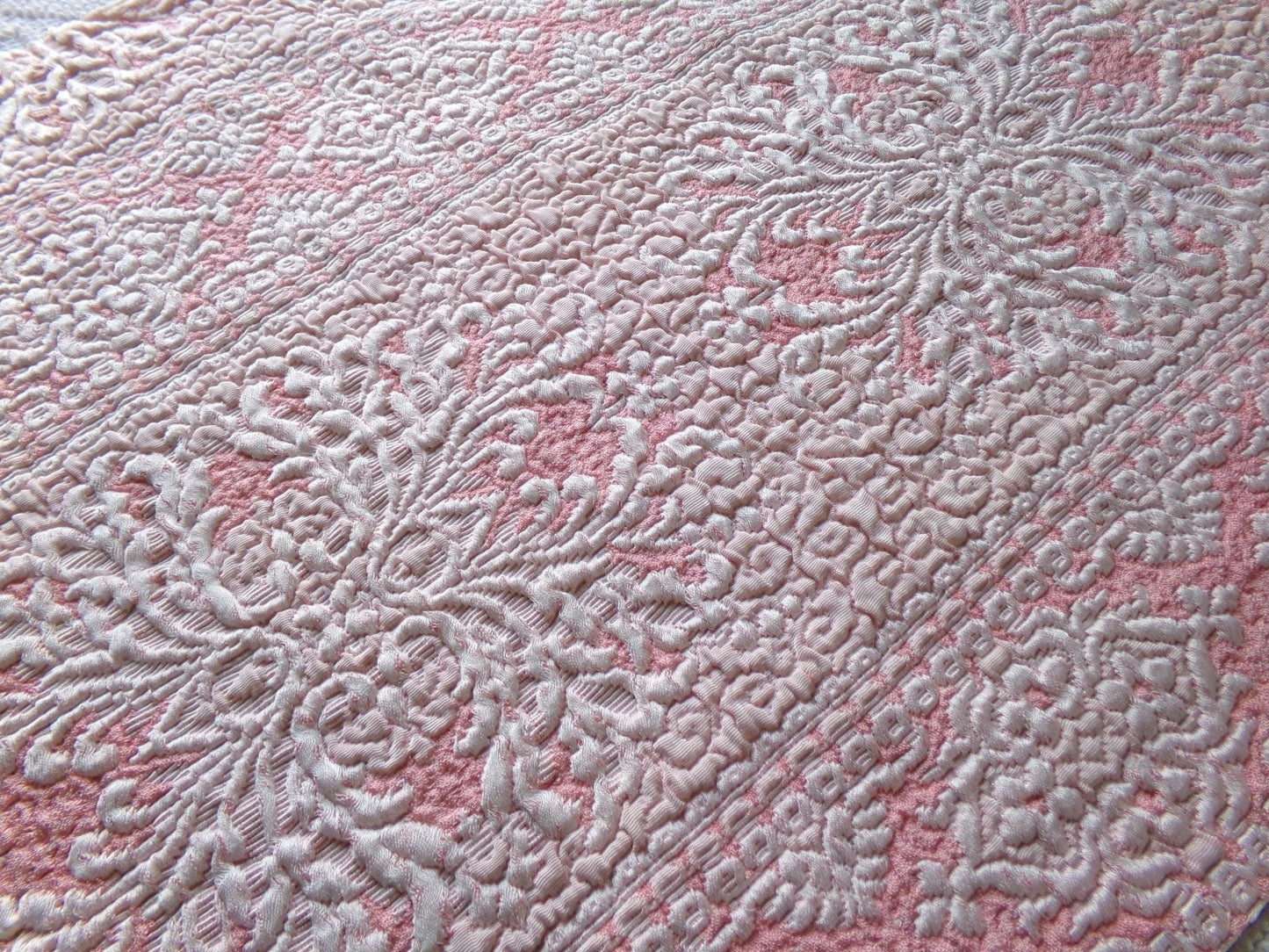 Vintage Luxury Pink Tapestry Fabric, Shimmer Woven Heavyweight Sewing Material, Lovely for Small Bags, Wall Hanging, 19" x 23" inch piece