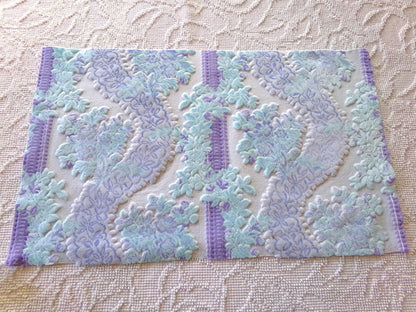 cut velvet fabric starry shimmer luxury Bates vintage tapestry chenille material, 12" x 21" inch piece ideal in totes & bags