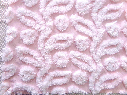 Pink Ivy Berry Vintage Chenille Fabric, Sewing Material for quilts, pillows & crafts, 18" x 24" inch Piece