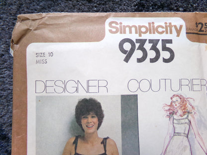 Simplicity Gunne Sax 9335 Vintage Sundress Prairie Peasant Dress Sewing Pattern, OOP, Miss Size 10