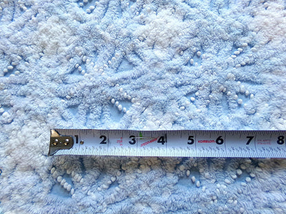 icicle pearl snowflake chenille fabric, vintage blue & white sewing material for quilting, fiber arts, pillows, 22" x 24" cotton piece