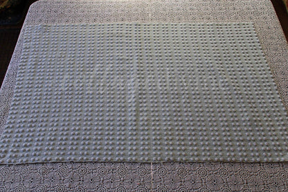 Pastel Aqua Shimmer Pop Vintage Chenille Fabric, 28" x 19" inch Piece, Versatile in Quilting & Craft Projects