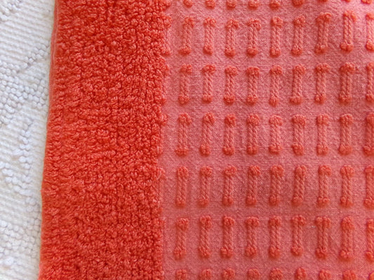 fruit punch vintage chenille fabric, texturized unique pattern w/ raised edge trim, colorful 12" x 30" piece for quilts, fiber arts, sewing