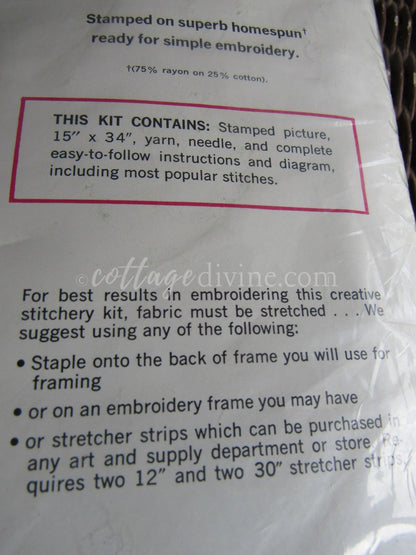 ANEMONES Paragon Crewel Stitchery Kit Vintage Embroidery Hippie Wallhanging # 0313