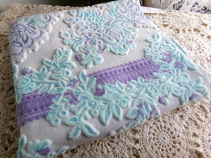cut velvet fabric starry shimmer luxury Bates vintage tapestry chenille material, 12" x 21" inch piece ideal in totes & bags