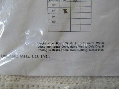Vintage Wide Jacquard Lace Window Curtain Panel, Rose Garden, Single (Not a Pair), 60"W x 84"L, NOS