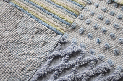 Summer Breeze Chenille Quilt Squares Set, from Vintage Bedspread Fabric, 16 Blocks, 6" inch