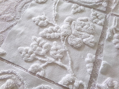 ivy rose 9.5" chenille fabric squares, set of 6 white quilt blocks, versatile geometric prints for sewing, crafts