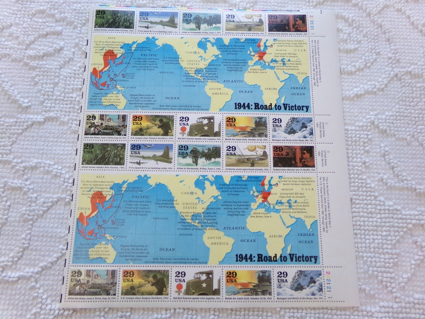 USPS Stamps WW2 50th Anniversary Commemorative Series 1941-1945 80 MNH