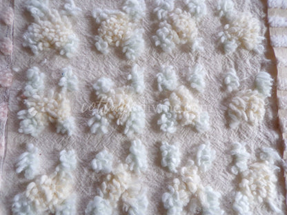 Dreamy Creamy 6" Chenille Quilt Squares, Rotary Cut from Vintage Chenille Bedspread Fabric, 16 Blocks, 6" x 6" inch, Neutral Creams