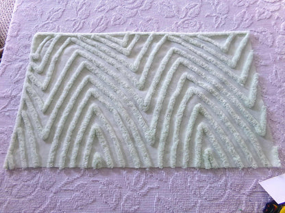 Mountain Peaks Vintage Chenille Fabric, Optic Green Design, 23" x 14" Inch Piece, Sewing Material for Quilts & Crafts