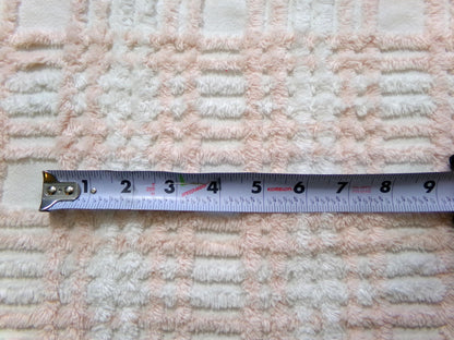 snuggly vintage chenille fabric, summery cottage plaid pattern, 18" x 24" cut piece