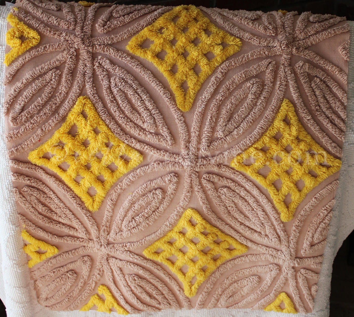 Autumn Sunrise Vintage Chenille Quilt Fabric, 22" x 20" inch Piece, So Pretty for Quilts & Pillows